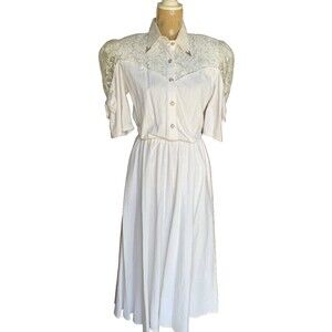 Vintage Western Lilia Smitty Rodeo Dress Cowgirl Rockabilly Made in USA 11/12